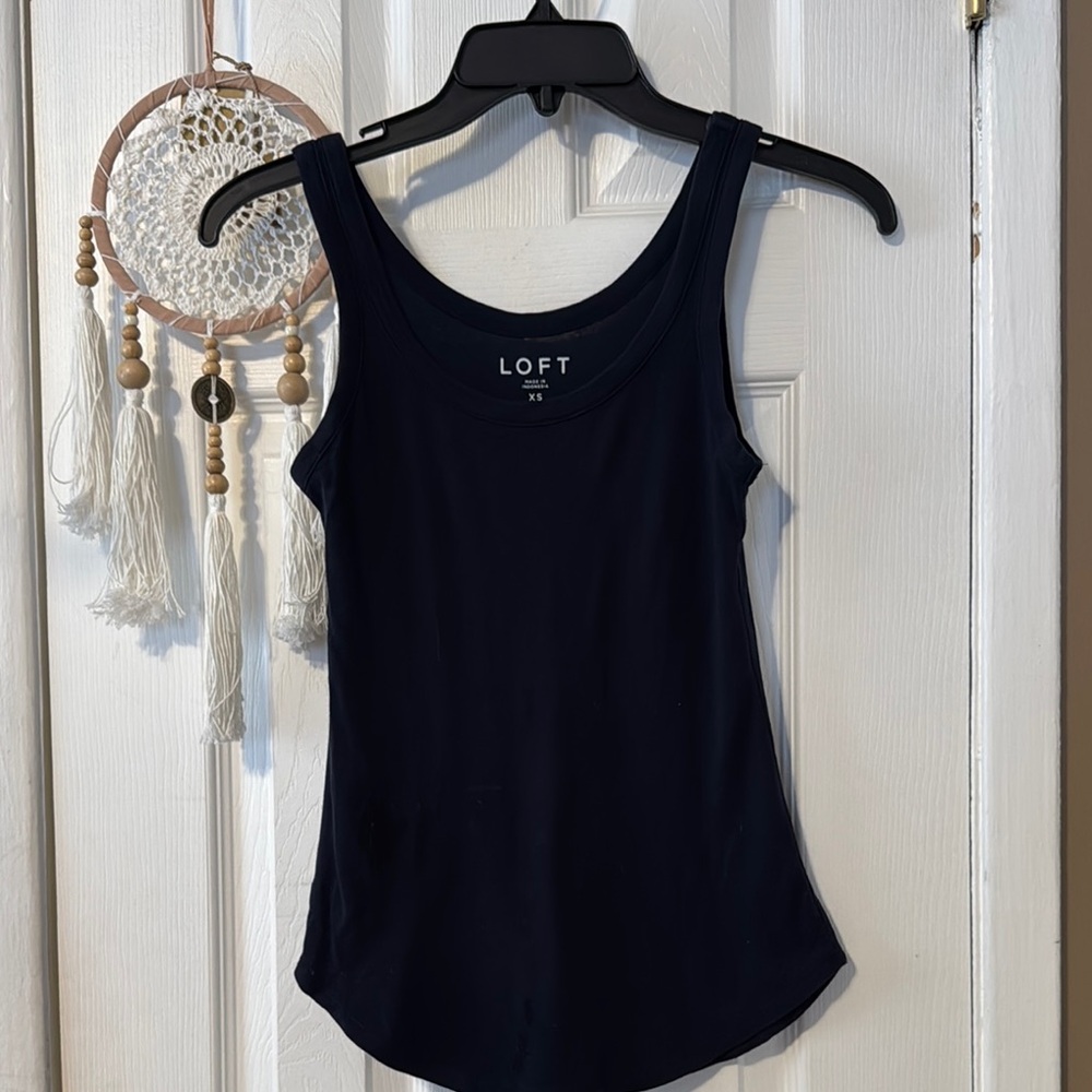 LOFT Women's navy Tank Top